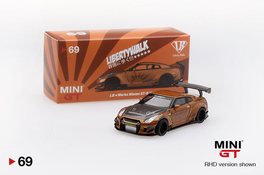 MiniGT LB Works Nissan GT-R (R35) Metallic Brown Indonesia Bishop Exclusive #69
