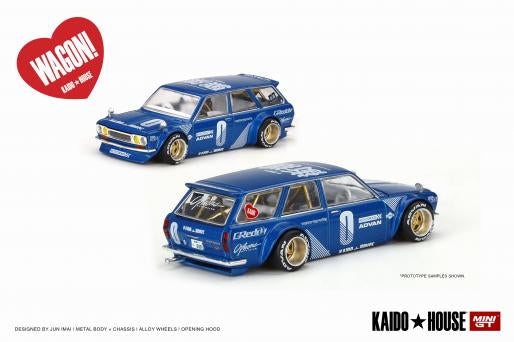 MiniGT x Kaido House 1:64 Nissan Datsun 510 Wagon Blue