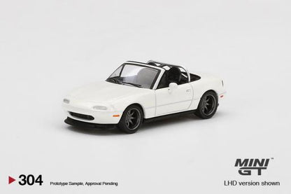 MiniGT Mazda Miata MX-5 (NA) Tuned Version Classic White MiJo Exclusive #304