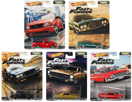 Hot Wheels 2020 Premium Fast & Furious Motor City Muscle Set Of 5