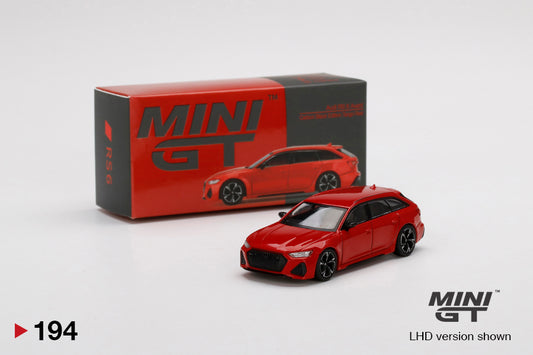 MiniGT 1:64 Audi RS 6 Avant Carbon Black Edition Tango Red #194