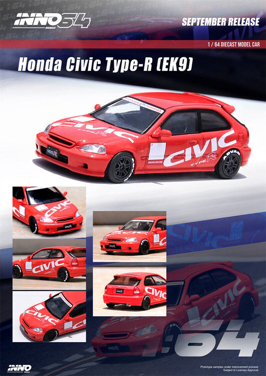 Inno64 1:64 Honda Civic Type-R EK9 Red