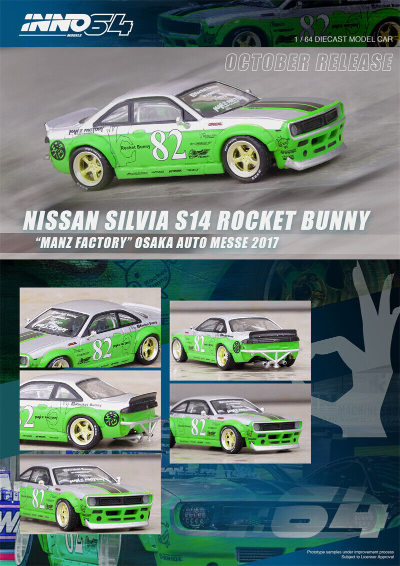 Inno64 1:64 Nissan Silvia S14 Rocket Bunny "Manz Factory" Osaka Auto Messe 2017