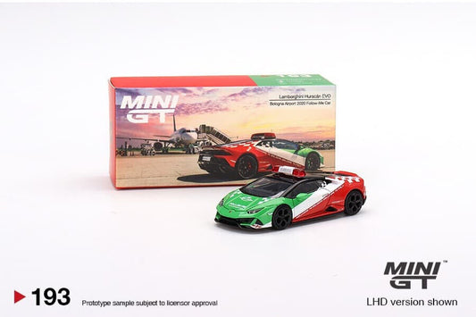 MiniGT 1:64 Lamborghini Huracán EVO Bologna Airport 2020 Follow Me Car Limited Edition – MiJo Exclusive #193