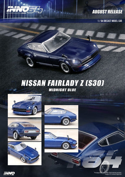 Inno64 1:64 Nissan Fairlady Z S30 Dark Blue Metallic / Midnight Blue