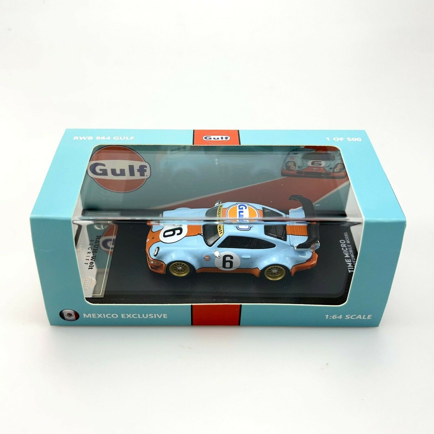 Time Micro 1:64 Porsche Gulf RWB 964 Mexico Exclusive DiecastZ Limited To 500pcs