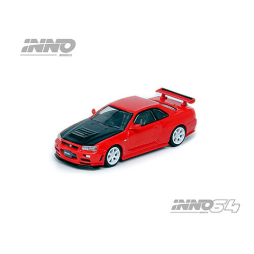 Inno64 1:64 Nissan Skyline GT-R R34 R-Tune Active Red W/Carbon Bonnet