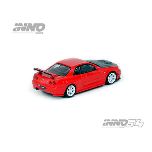 Inno64 1:64 Nissan Skyline GT-R R34 R-Tune Active Red W/Carbon Bonnet
