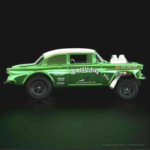 Hot Wheels 2021 Red Line Club RLC Chevrolet '55 Chevy Bel Air Gasser "Triassic Five" Spectraflame Green New On Card